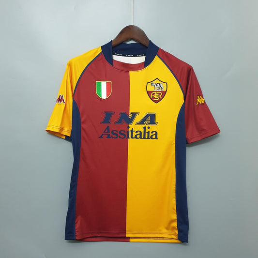 AS Roma 2001–2002 Home Retro Shirt – Relive the Scudetto Glory Era